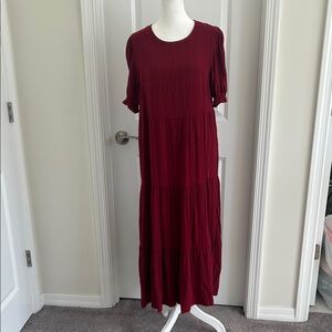 Chic Burgundy Midi Dress